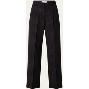 Selected Femme Eli-Rita high waist wide fit pantalon met krijtstreep en lurex