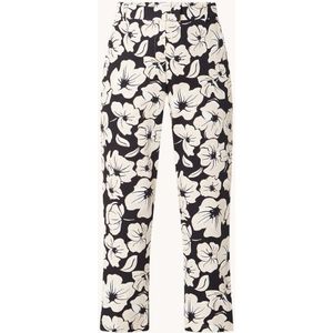 Gerry Weber Mid waist straight fit cropped broek met bloemenprint