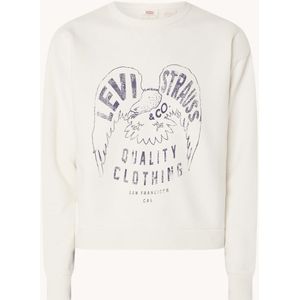 Levi's Sweater met logoprint en ronde hals