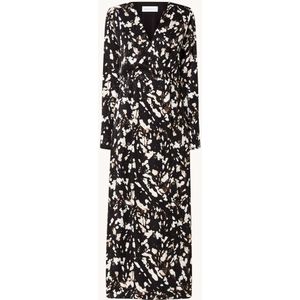 Selected Femme Justine midi blousejurk met grafische print en split