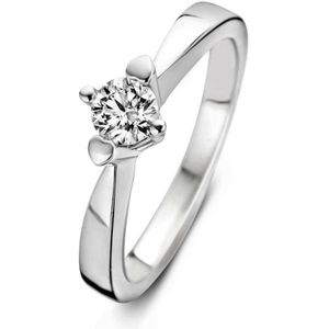 Diamond Point Witgouden ring, 0.12 ct diamant, Hearts & Arrows