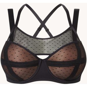 Marlies Dekkers Flash Dance balconette bh met mesh en stippenprint