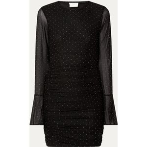 Neo Noir Mini jurk van mesh met strass