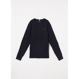 Tommy Hilfiger Essential kabelgebreide pullover met ronde hals