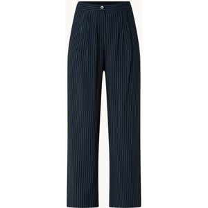 Modström Isabel high waist wide fit pantalon met krijtstreep