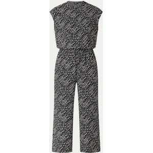 OPUS Marello loose fit cropped jumpsuit met grafische print en streekzakken