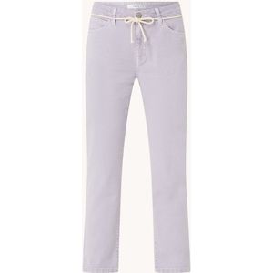 OPUS Louis mid waist slim fit cropped jeans met gekleurde wassing en koord