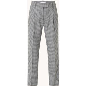 Tommy Hilfiger High waist straight fit pantalon met pied-de-poule dessin