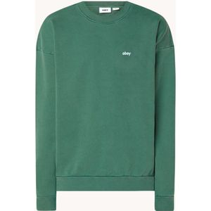 Obey Lowercase Pigment sweater met logoborduring