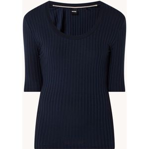 HUGO BOSS Effilie ribgebreid T-shirt in lyocellblend