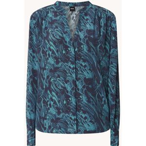 HUGO BOSS Banora blouse van zijde met V-hals en print