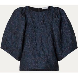 by-bar Zasu top met jacquard dessin en lurex