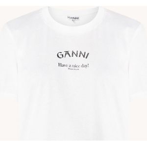 Ganni T-shirt van biologisch katoen met logoprint
