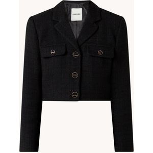 Sandro Cropped blazer met tweed-look