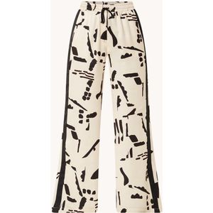 alchemist Hill mid waist wide fit palazzo broek van satijn met  print