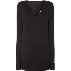 Zadig&Voltaire Tunisien longsleeve in wolblend met V-hals