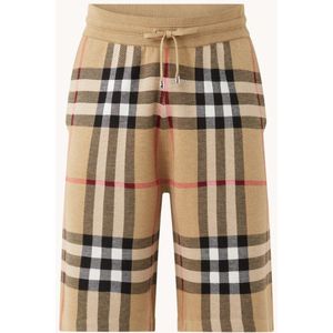 Burberry Loose fit fijngebreide korte broek in zijdeblend met ruitdessin