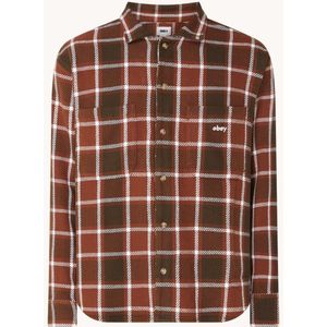 Obey Bigwig regular fit overshirt met ruitdessin en logoborduring