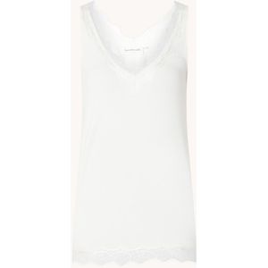 Rosemunde Tanktop met V-hals en kant