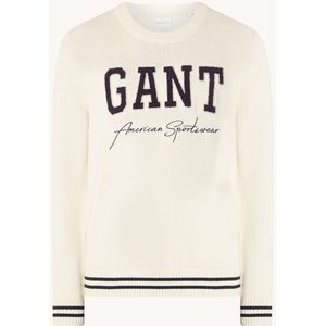 Gant Collegiate fijngebreide pullover met logoborduring