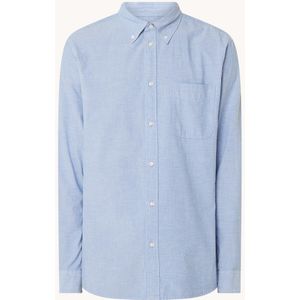 Les Deux Kent regular fit overhemd van chambray met borstzak