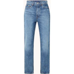 Denham Suki high waist straight leg jeans met medium wassing