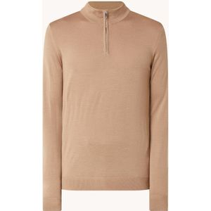 Reiss Fijngebreide sweater met halve rits van wol