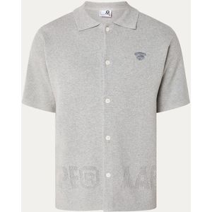 Aape Fijngebreid regular fit overshirt met logoborduring