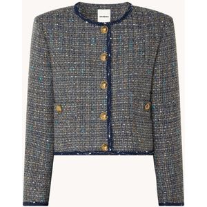 Sandro Cropped blazer in wolblend met tweed-look en lurex