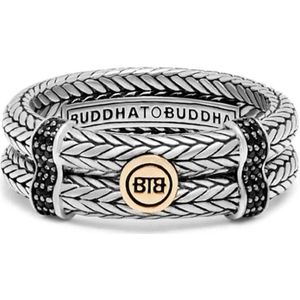 Buddha to Buddha Ellen Double Limited ring van zilver met detail van 14 karaat goud