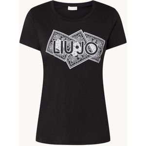 Liu Jo Moda T-shirt met logoprint en strass