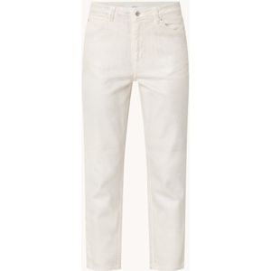 ba&sh Cevan mid waist tapered fit cropped jeans met metallic finish