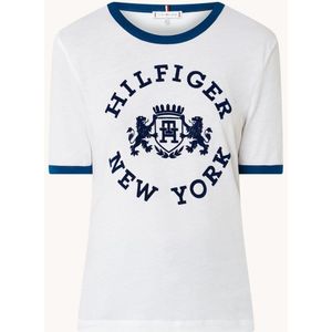 Tommy Hilfiger Reg Varsity T-shirt met logoprint en getipte boorden
