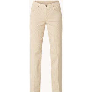 Gardeur Hose high waist straight fit pantalon met streepprint