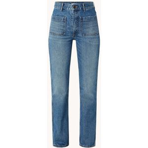 Sandro Moore high waist straight leg jeans met medium wassing