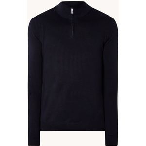 Reiss Blackhall fijngebreide pullover van wol met halve rits