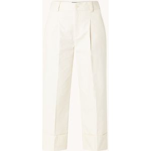 Ralph Lauren High waist straight fit cropped pantalon met plooidetail