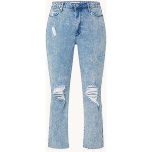 Articles of Society Kate high waist straight leg cropped jeans met destroyed afwerking