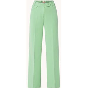 JOSH V Lara high waist straight fit pantalon met persplooi