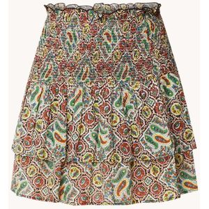 Antik Batik Zena minirok met smockwerk en paisley dessin