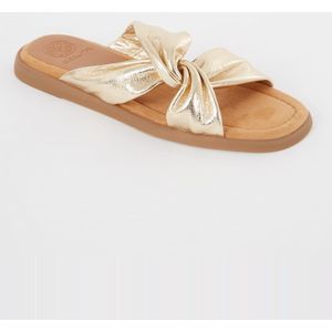 Unisa Camby slipper van leer met metallic finish