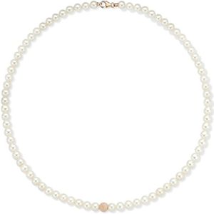 Diamond Point Roségouden collier witte zoetwaterparel Rivièra