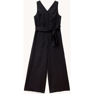 Benetton Wide fit jumpsuit van linnen met strikceintuur