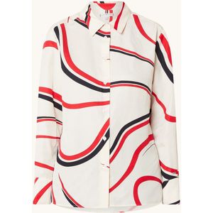 Tommy Hilfiger Ribbon blouse in linnenblend met print