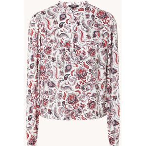 NIKKIE Baisha blouse in linnenblend met paisley dessin