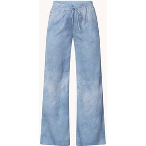Ralph Lauren High waist wide fit broek met tie-dye dessin