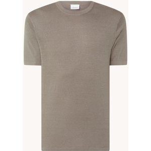 Profuomo T-shirt in linnenblend met stretch