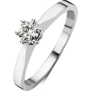 Diamond Point Ring Groeibriljant van 18 karaat witgoud met diamant