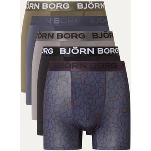 Björn Borg Performance boxershorts met logoband in 5-pack