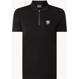 Emporio Armani Regular fit polo met logo en halve rits